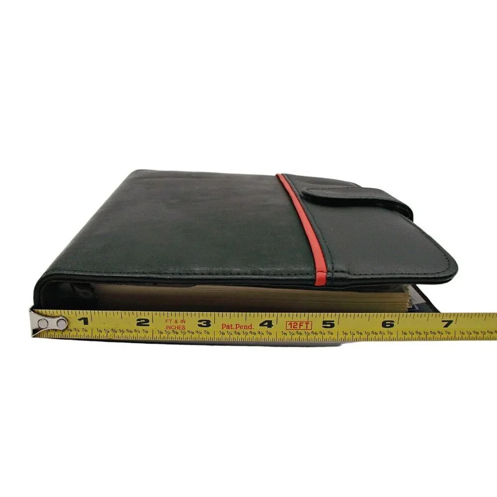 Master Business Agenda MBA Planner Organizer Black Leather 3 Ring Snap Closure